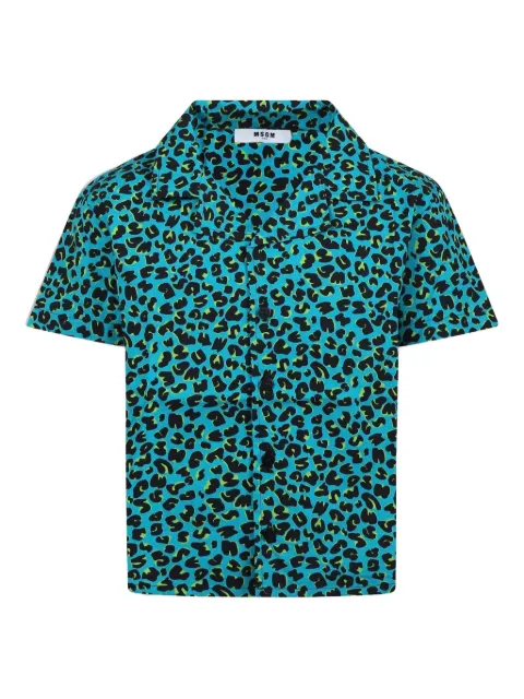 MSGM Kids leopard-print shirt