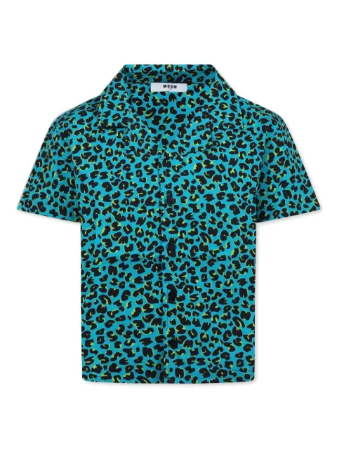 MSGM Kids camisa con estampado de leopardo