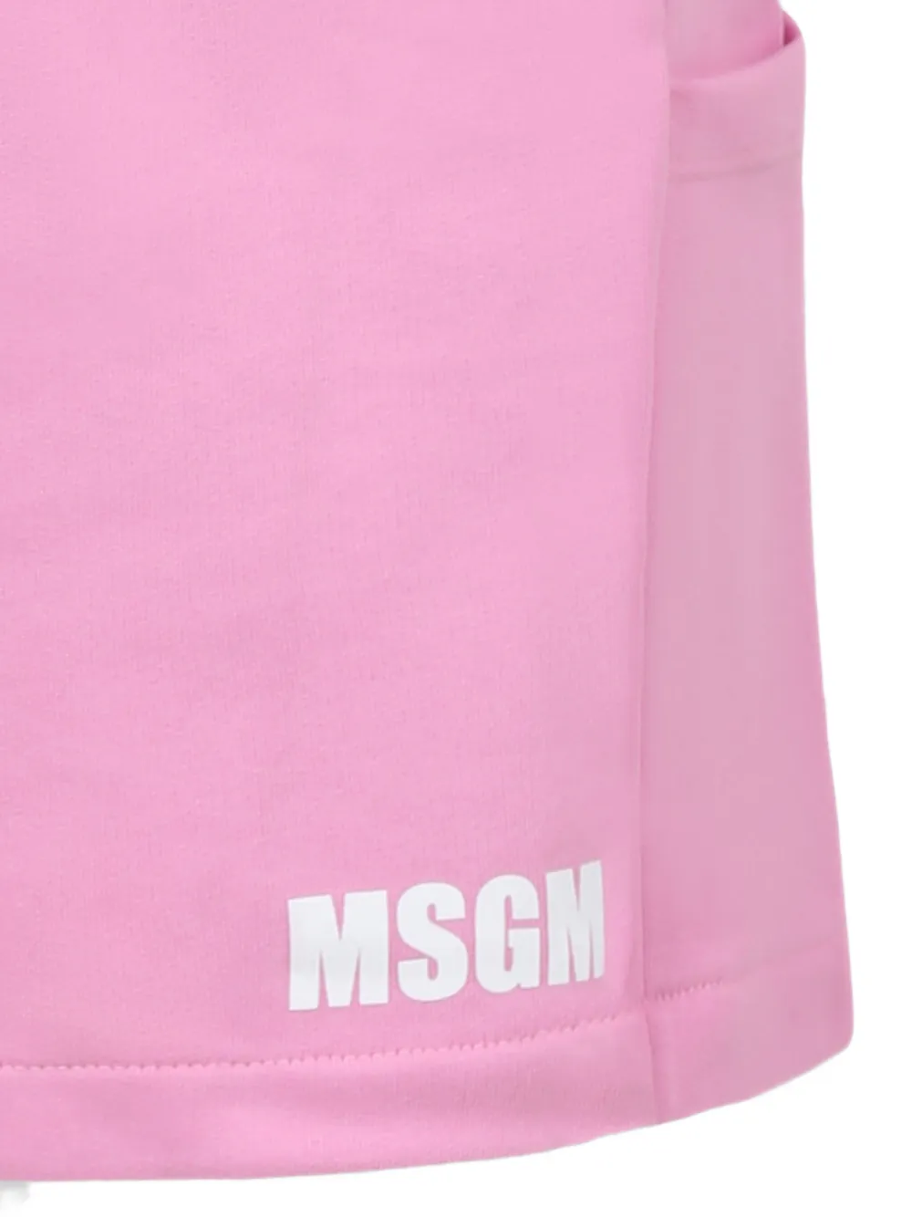 Shop Msgm Logo-print Mini Skirt In Pink