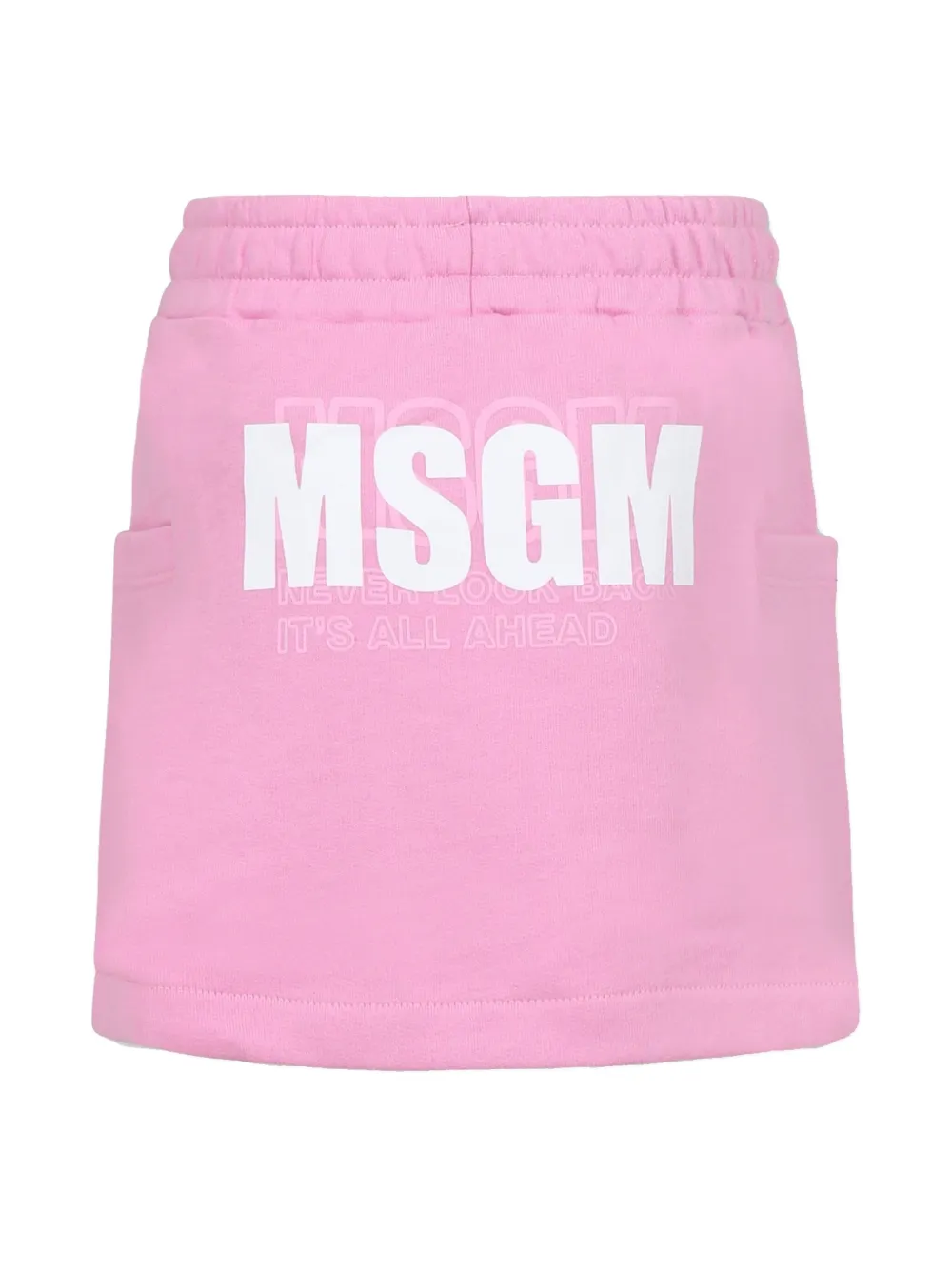 Shop Msgm Logo-print Mini Skirt In Pink
