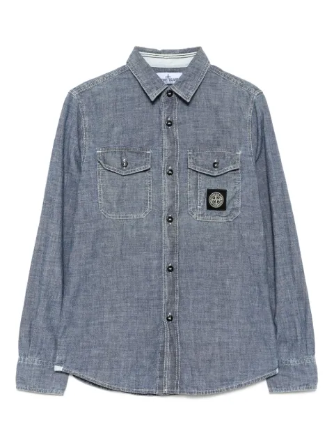 Stone Island Junior logo denim shirt