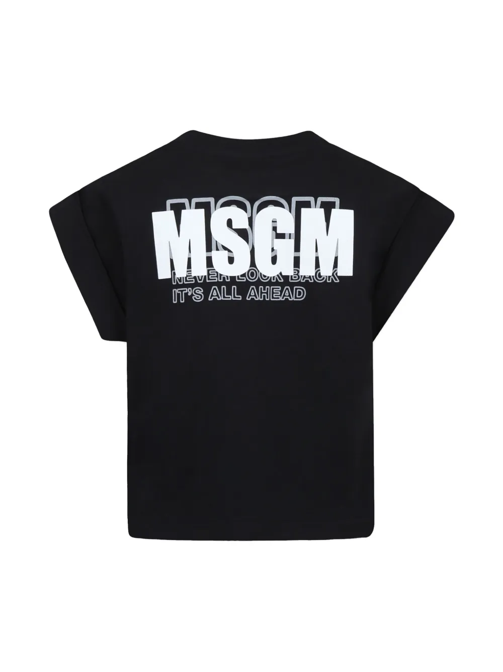 MSGM Kids logo-print T-shirt - Zwart