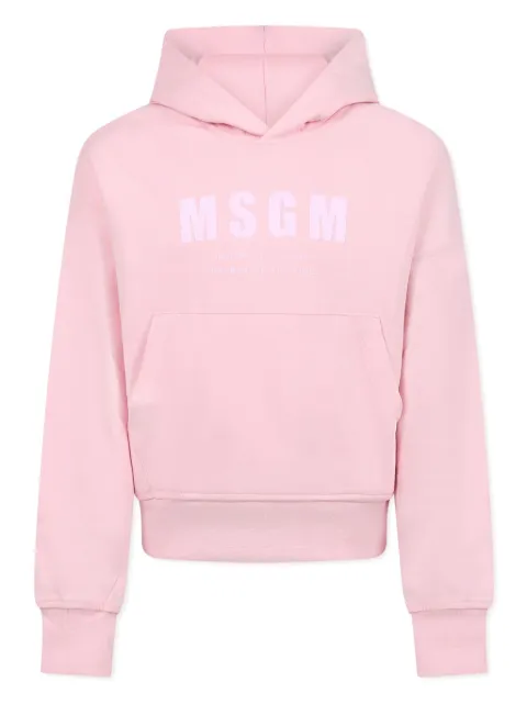 MSGM Kids logo-print hoodie