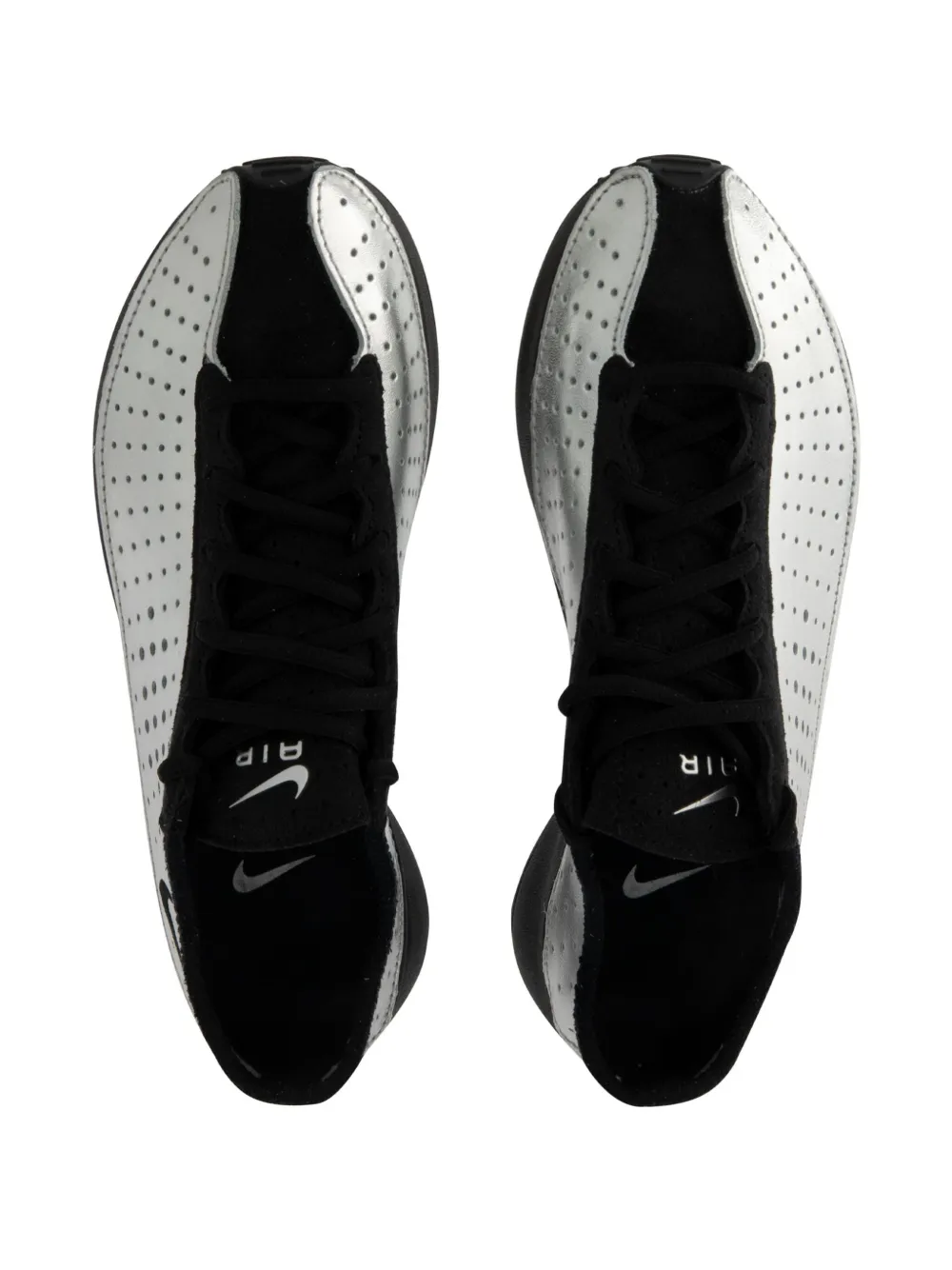 Nike Air Superfly Suede And Perforated Metallic Leather Sneakers In Silver