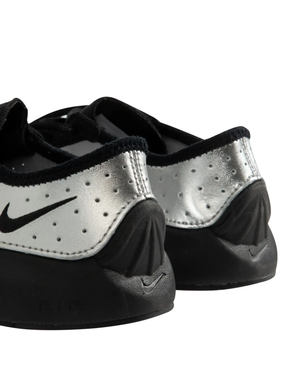 Nike Air Superfly Suede And Perforated Metallic Leather Sneakers In Silver