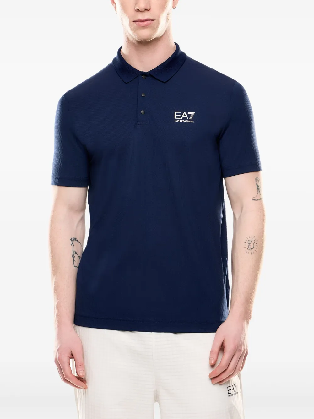 Ea7 Emporio Armani Poloshirt met logoprint Blauw