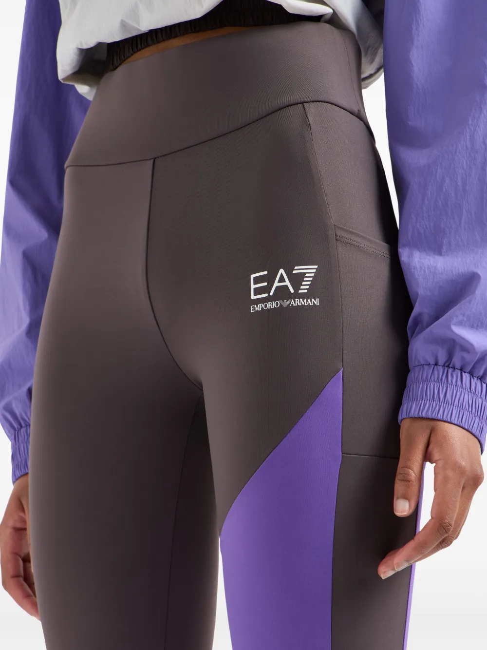 Ea7 Emporio Armani Legging met colourblocking Paars