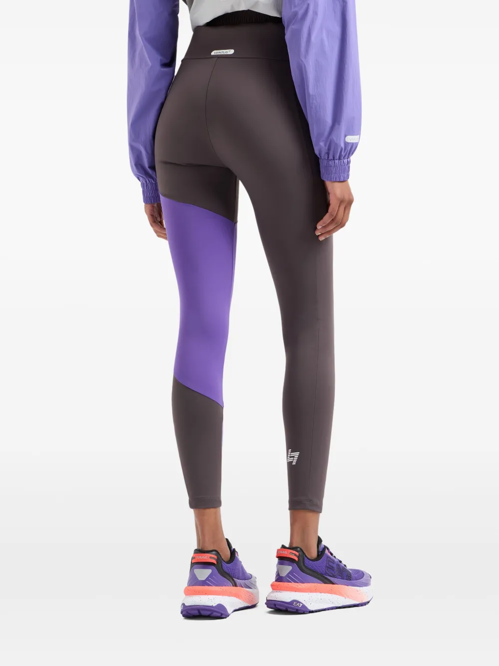 Ea7 Emporio Armani Legging met colourblocking Paars