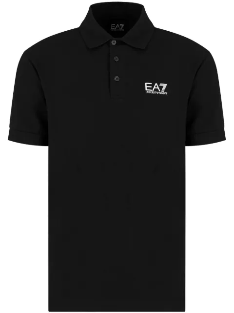 Ea7 Emporio Armani playera tipo polo con logo en relieve