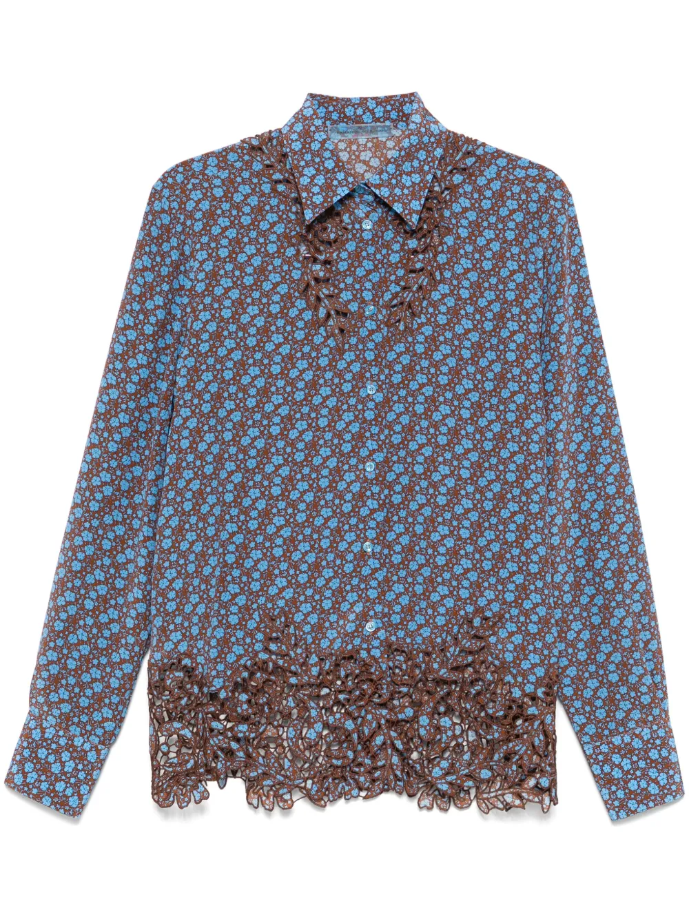 Ermanno Scervino Blouse met bloemenprint Blauw