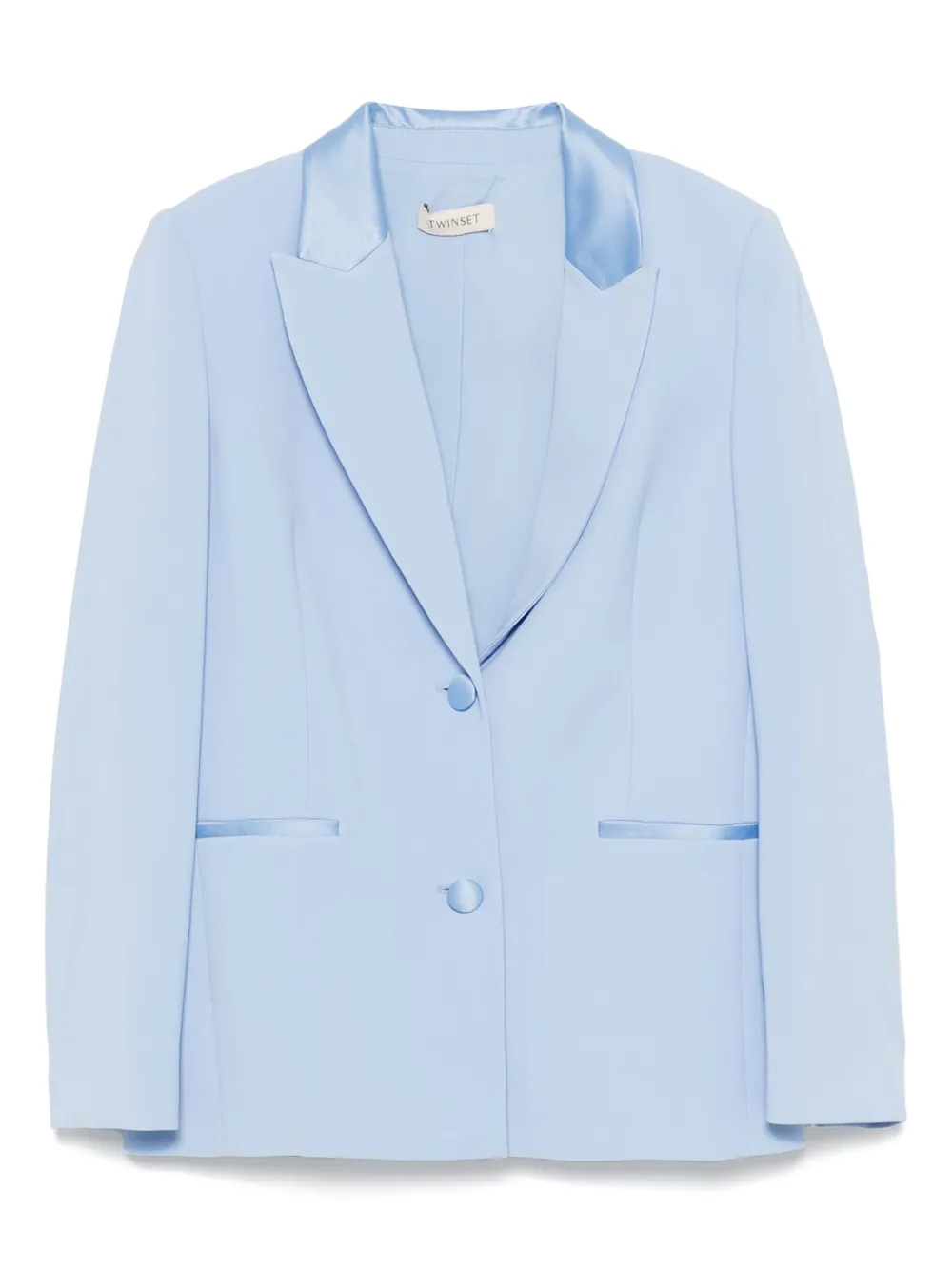 TWINSET Kids blazer à col à revers en satin | bleu | Image 1