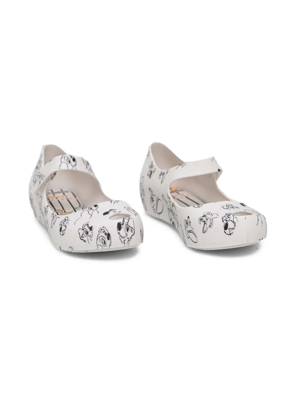 Melissa dog-print ballet flats White