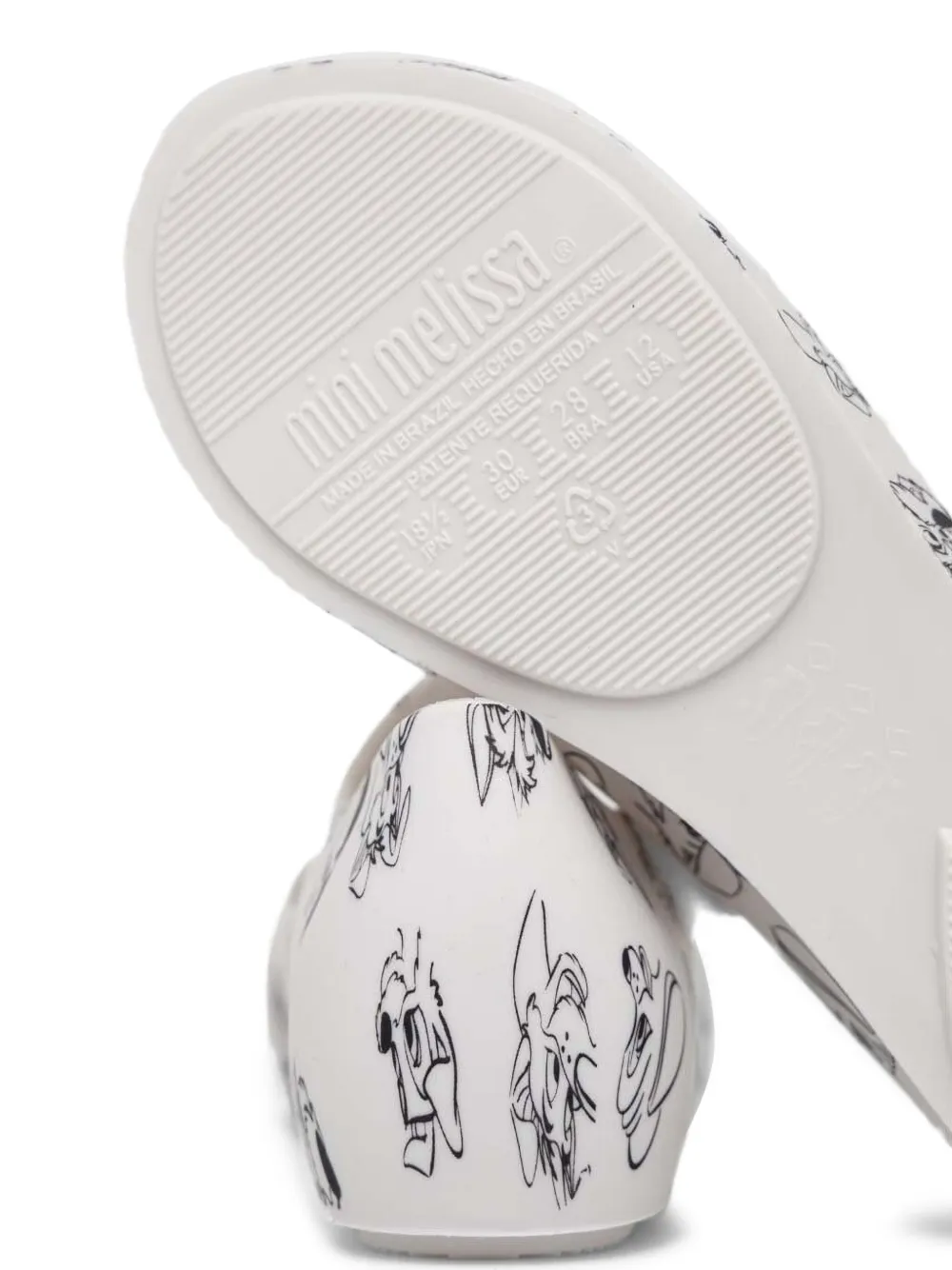 Melissa dog-print ballet flats White