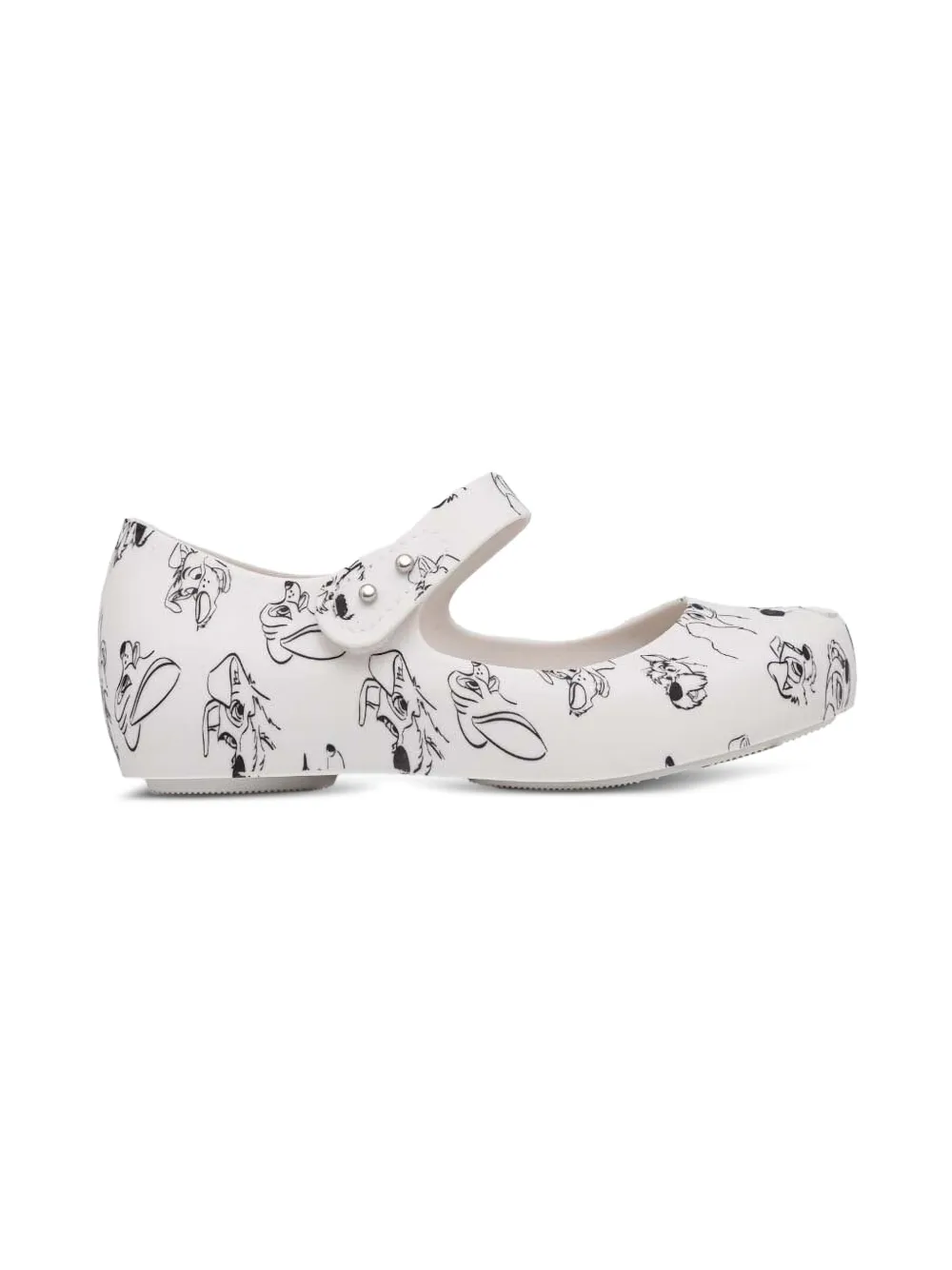 Melissa dog-print ballet flats White