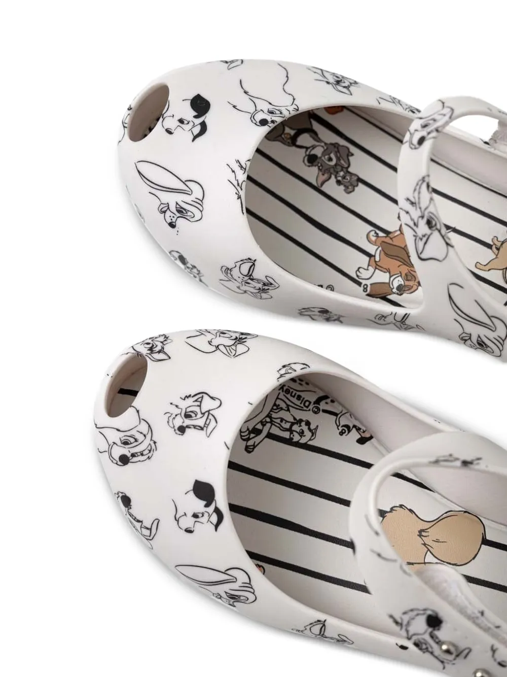 Melissa dog-print ballet flats White