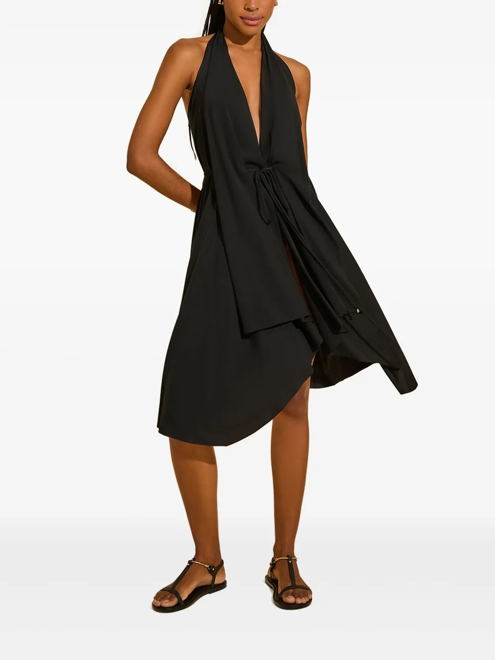 Lenny Niemeyer halterneck beach dress - Zwart