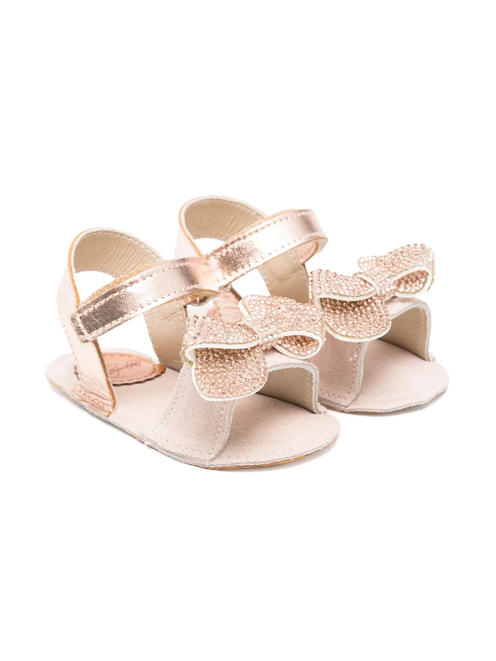 BabyWalker crystal-bow sandals Gold