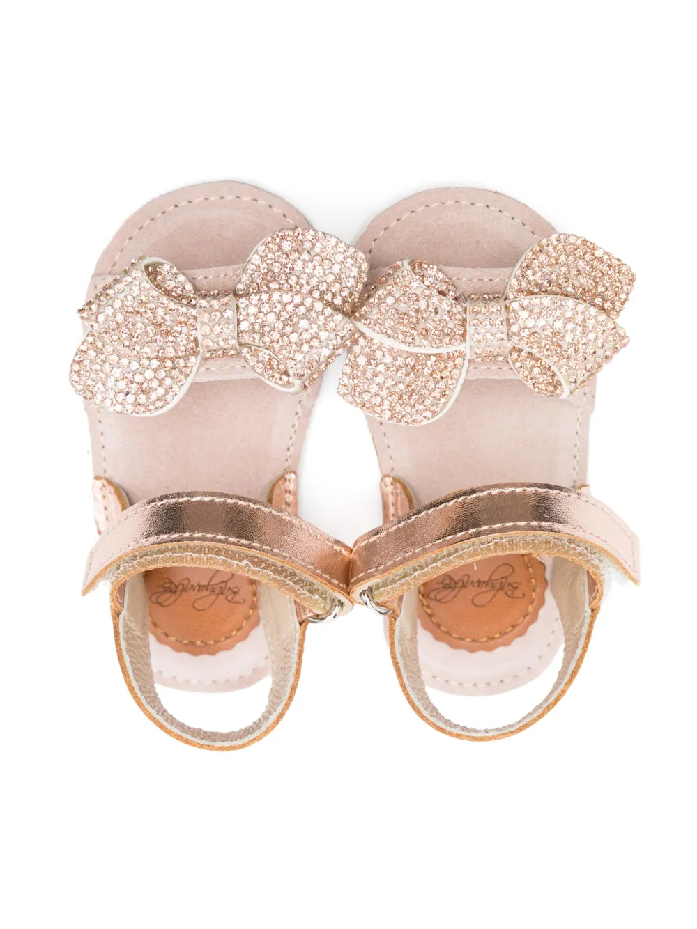 BabyWalker crystal-bow sandals Gold