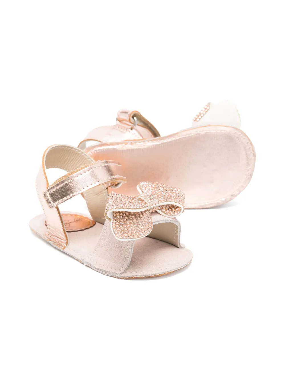 BabyWalker crystal-bow sandals Gold