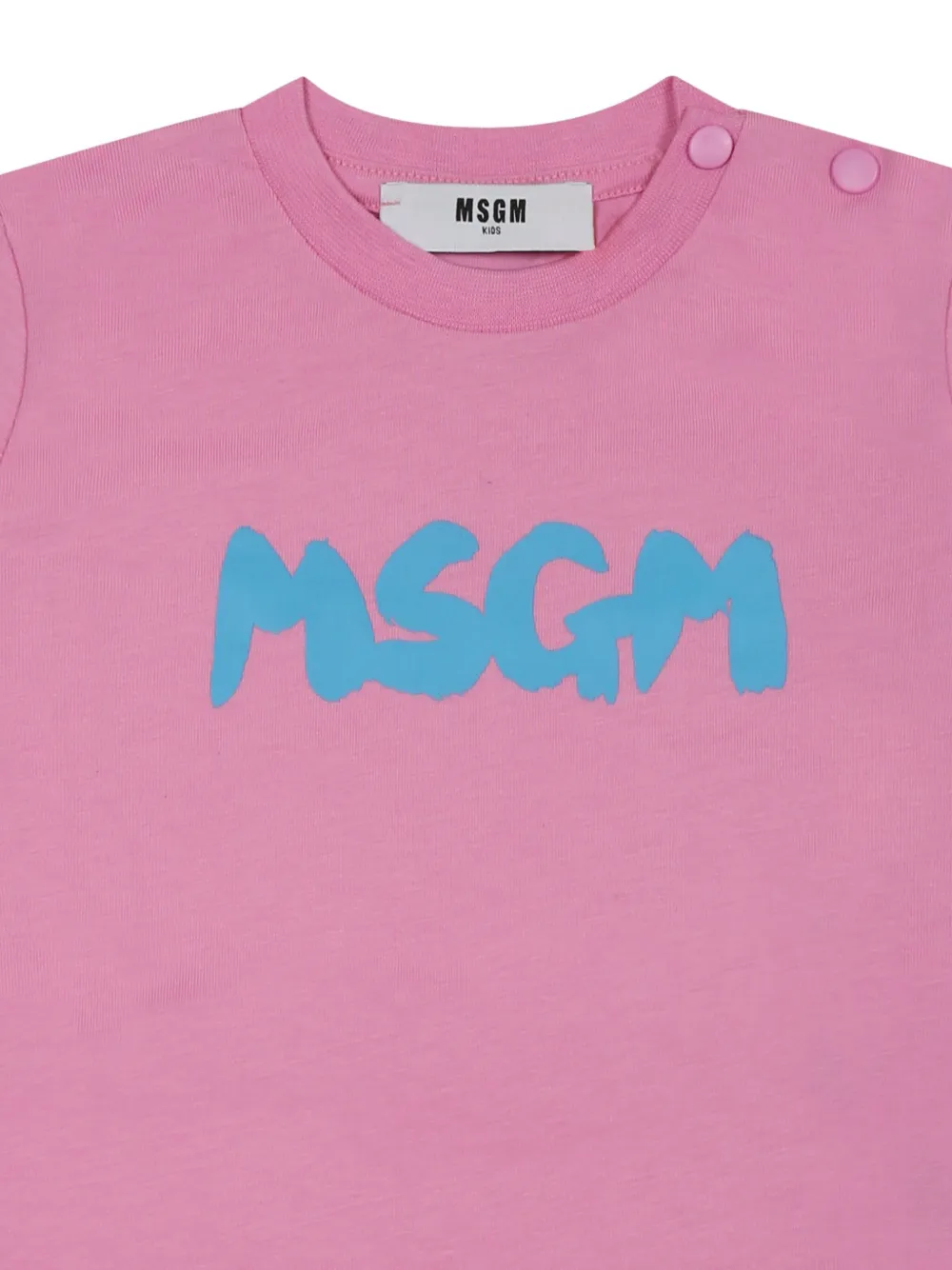 MSGM Kids Katoenen T-shirt met logoprint Roze
