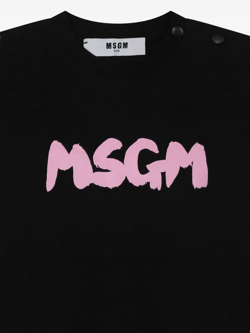 MSGM Kids Katoenen T-shirt met logoprint Zwart