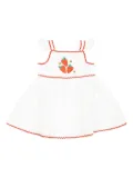 Stella McCartney Kids strawberry-embroidered cap-sleeves dress - White