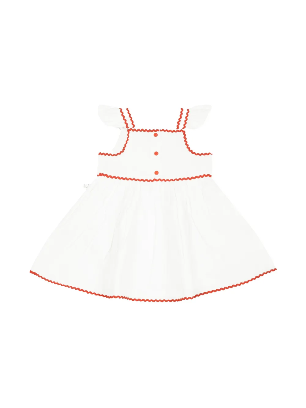 Stella McCartney Kids strawberry-embroidered cap-sleeves dress - Wit