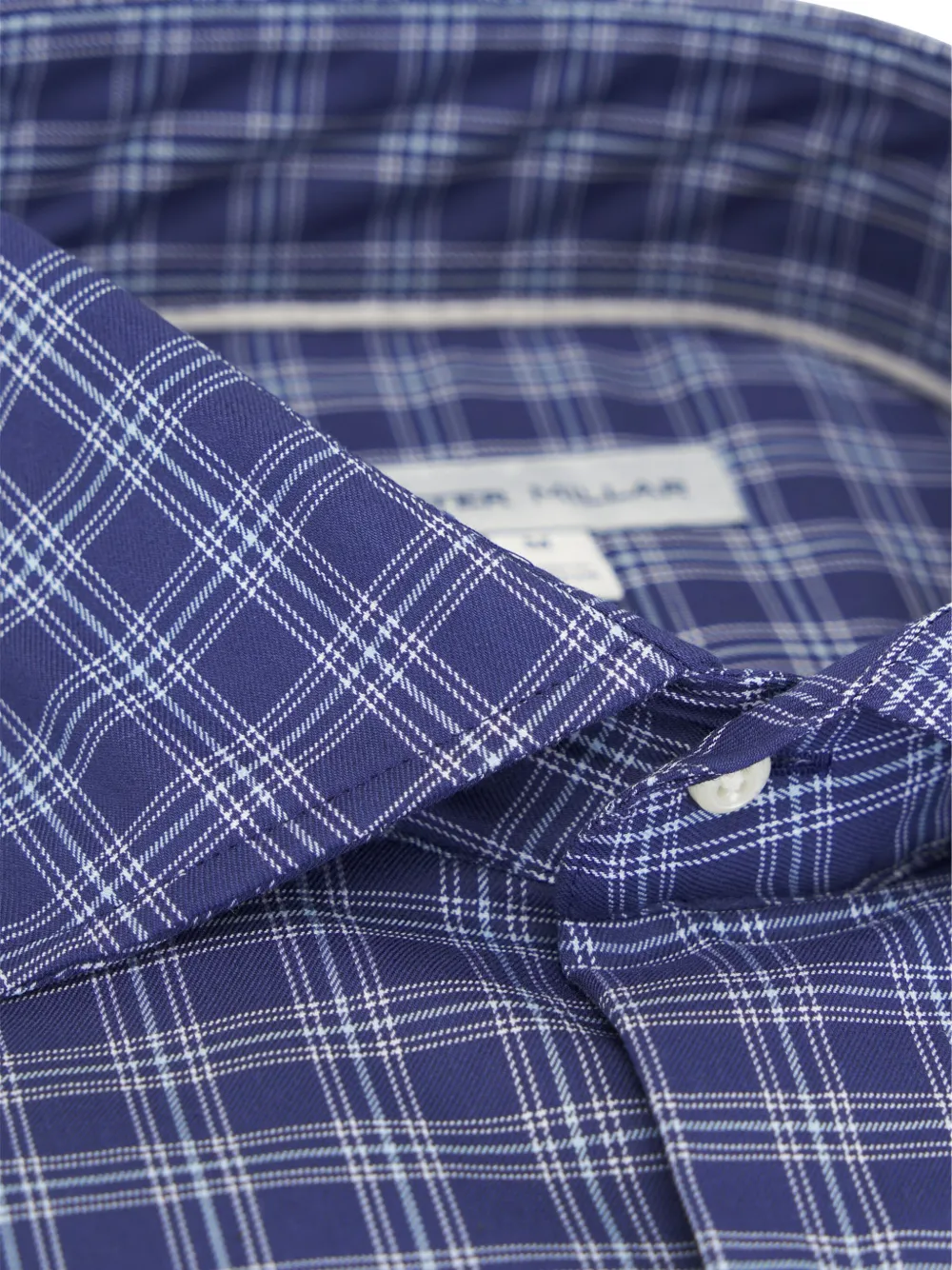 Peter Millar Geruit overhemd Blauw