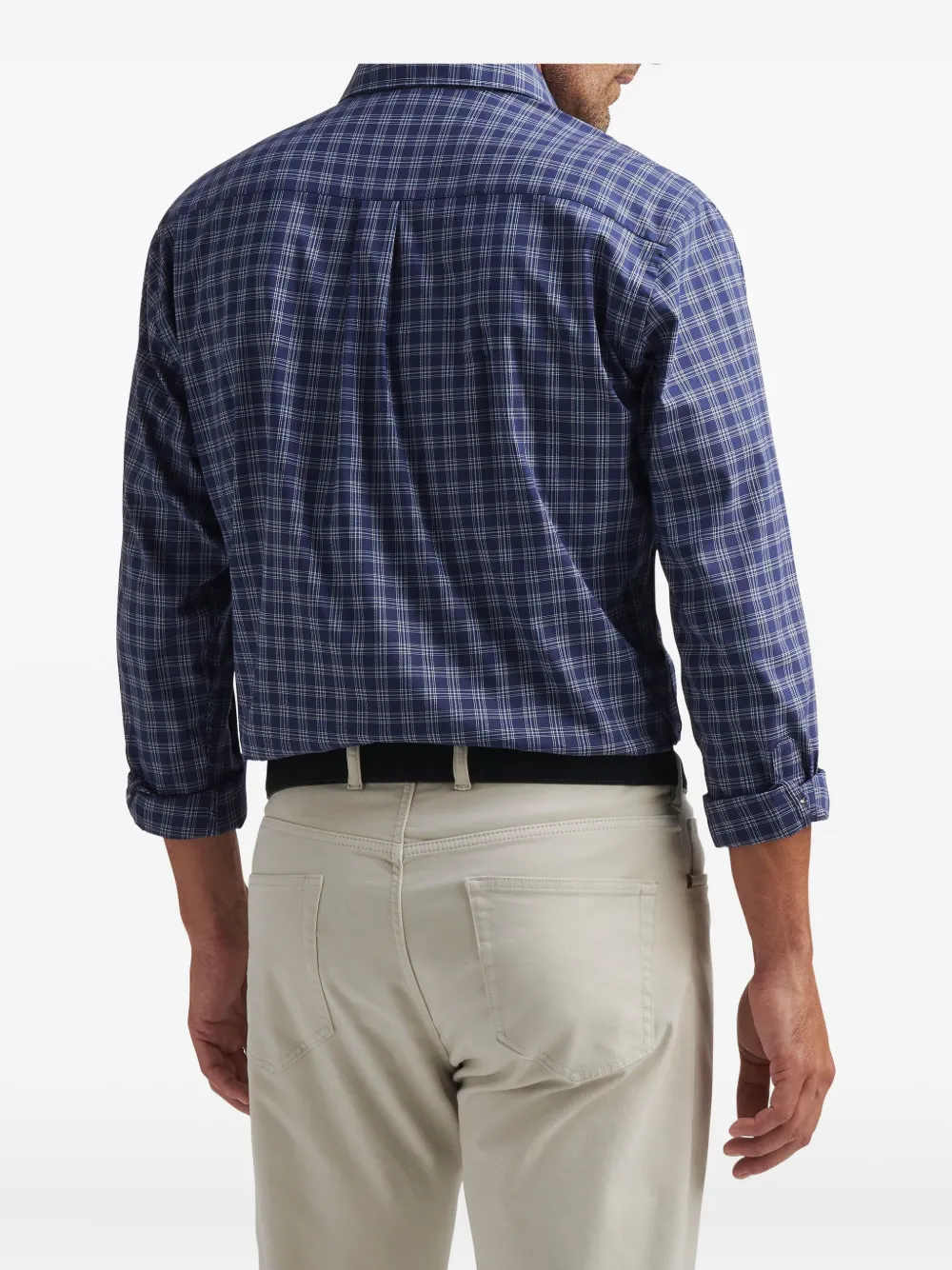 Peter Millar Geruit overhemd Blauw