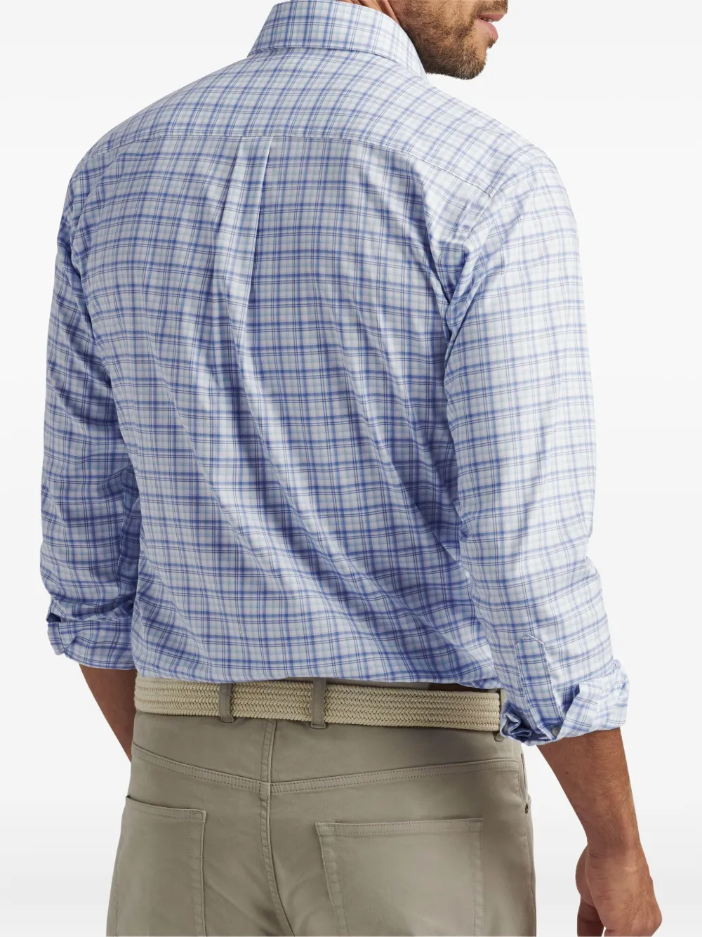 Peter Millar Geruit overhemd Blauw