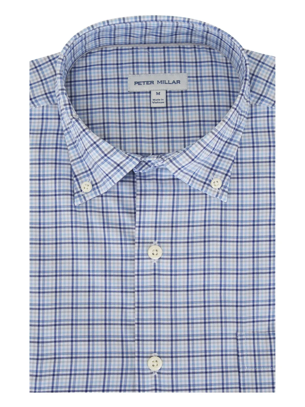 Peter Millar check-patterned button-up shirt | Blue | Image 1