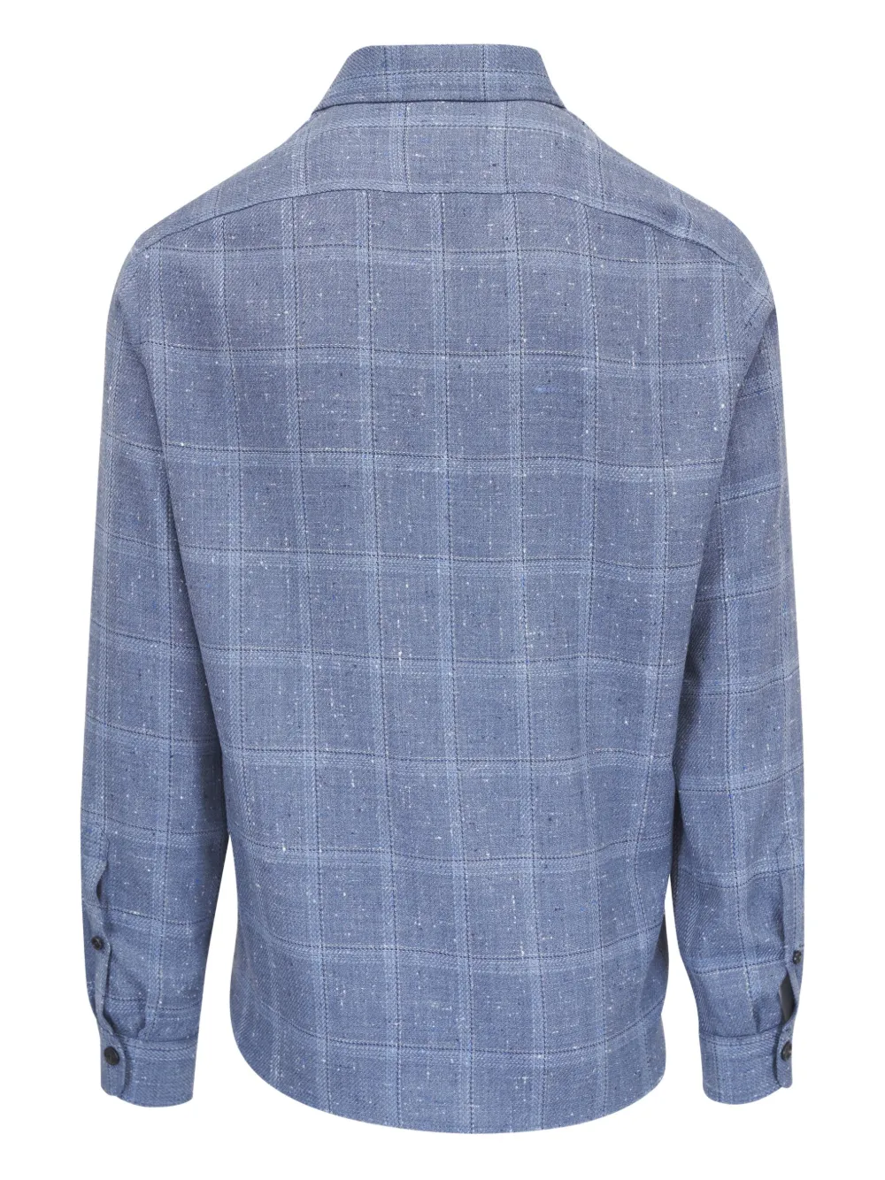 Isaia Geruit overhemd - Blauw