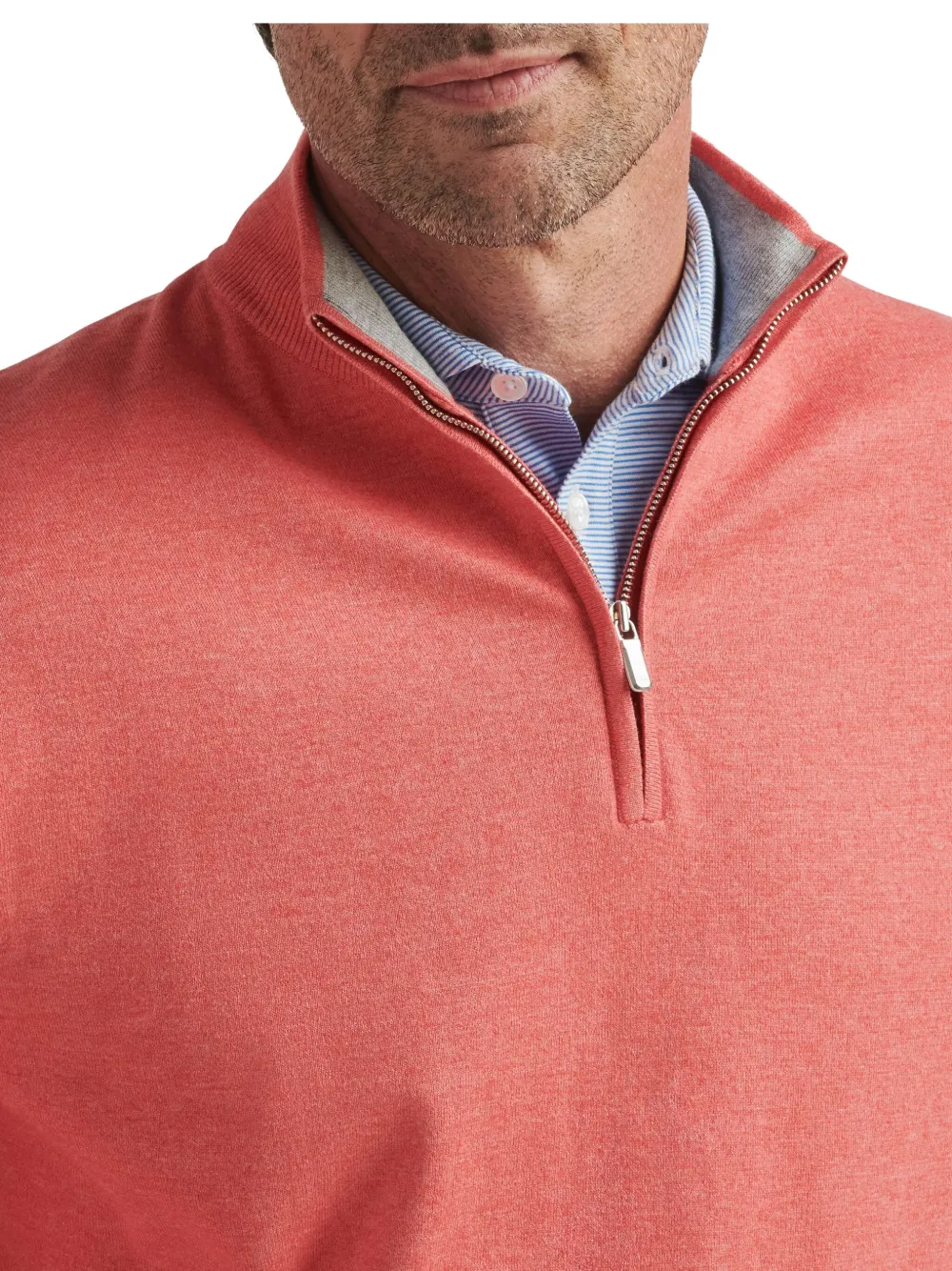 Peter Millar Trui met halve rits Roze