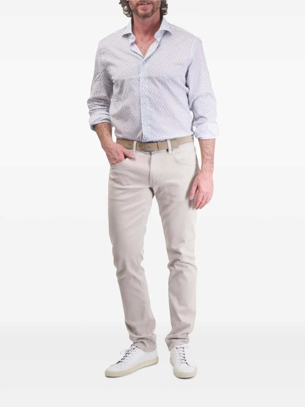 Fedeli floral-pattern shirt | Grey | Image 1