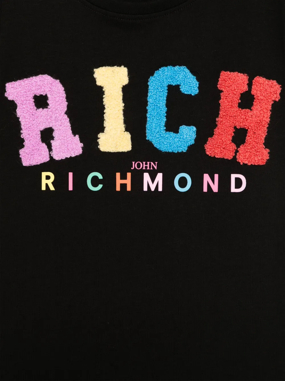 John Richmond Junior T-shirt met logoprint Zwart