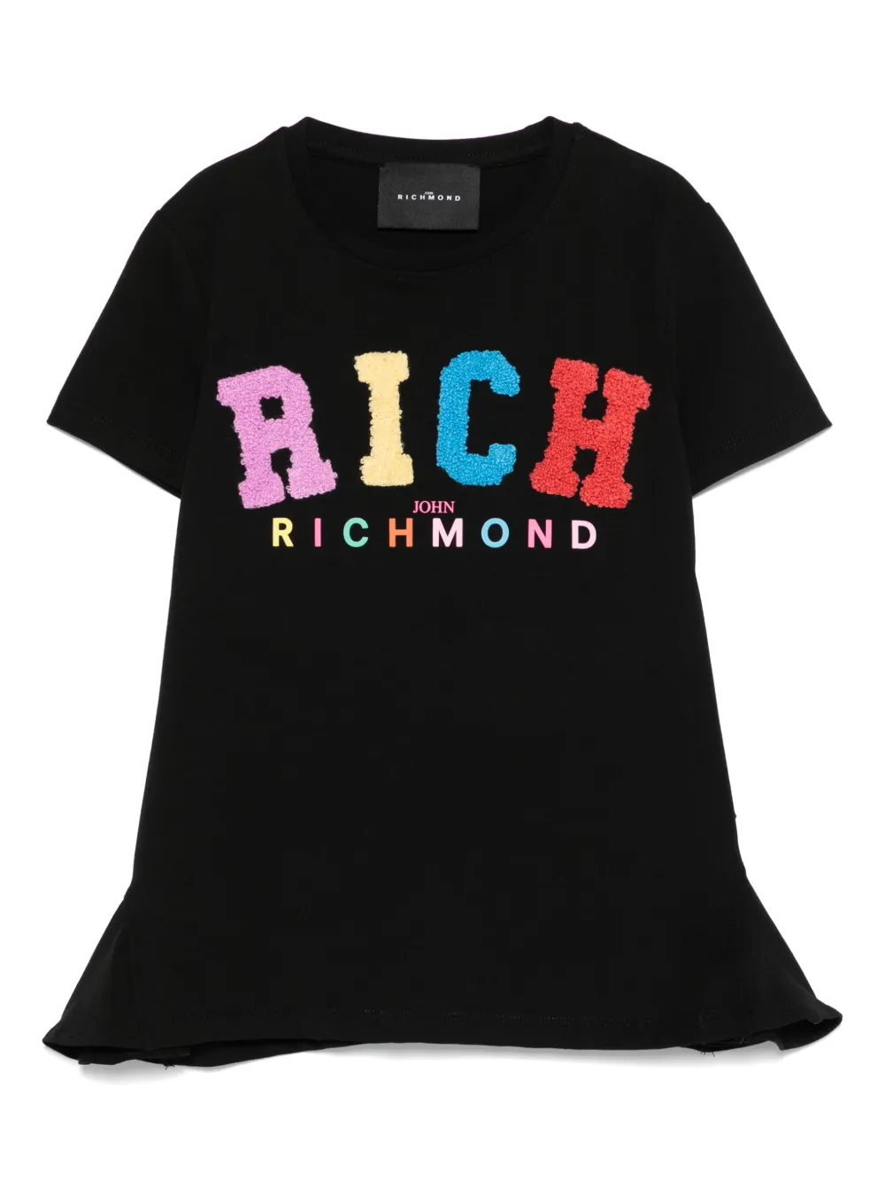 John Richmond Junior T-shirt met logoprint Zwart