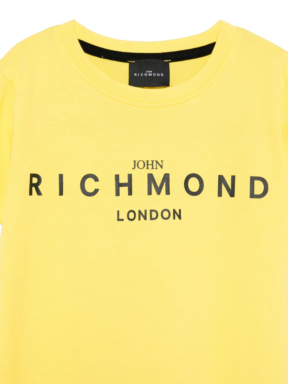 John Richmond Junior T-shirt met logoprint Geel