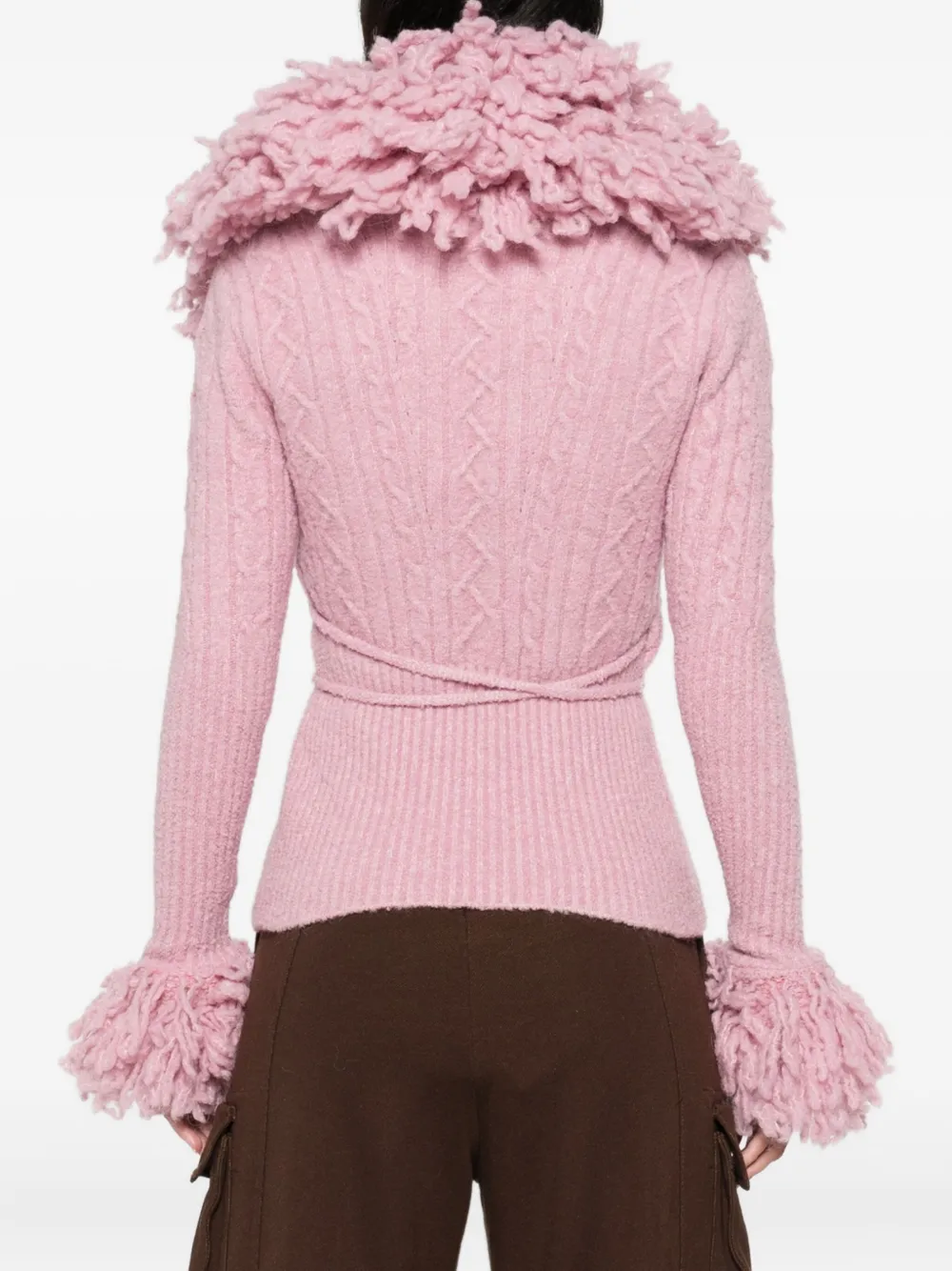 The Attico cable-knit cardigan Roze