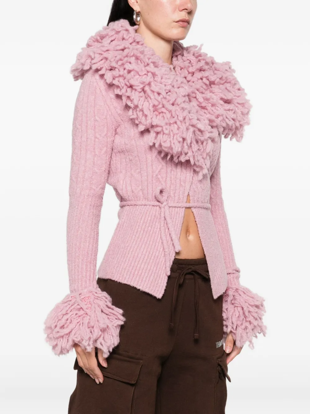 The Attico cable-knit cardigan Roze
