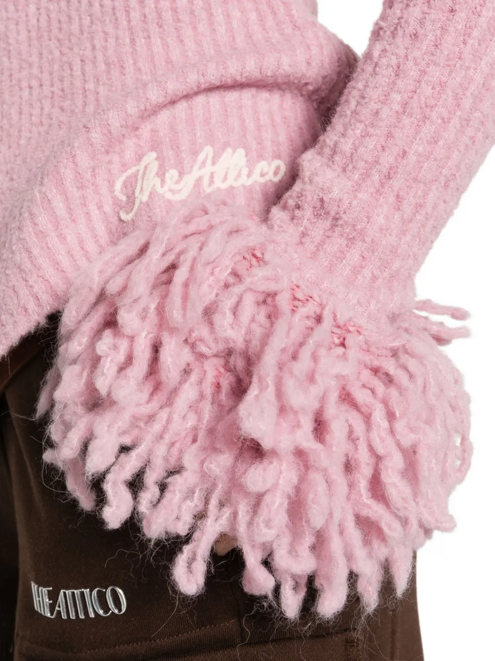 The Attico cable-knit cardigan Roze