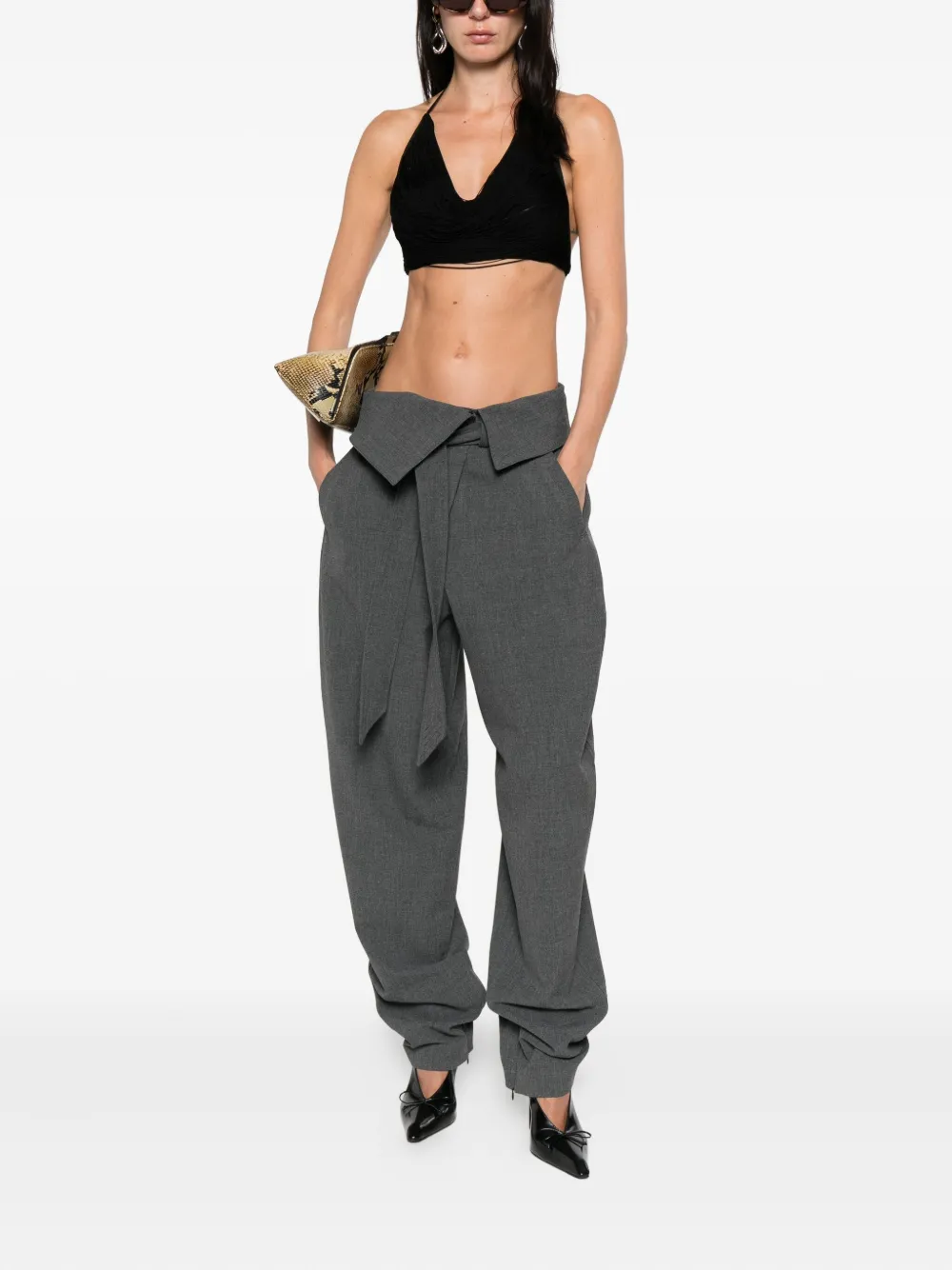 The Attico fold waist trousers Grijs