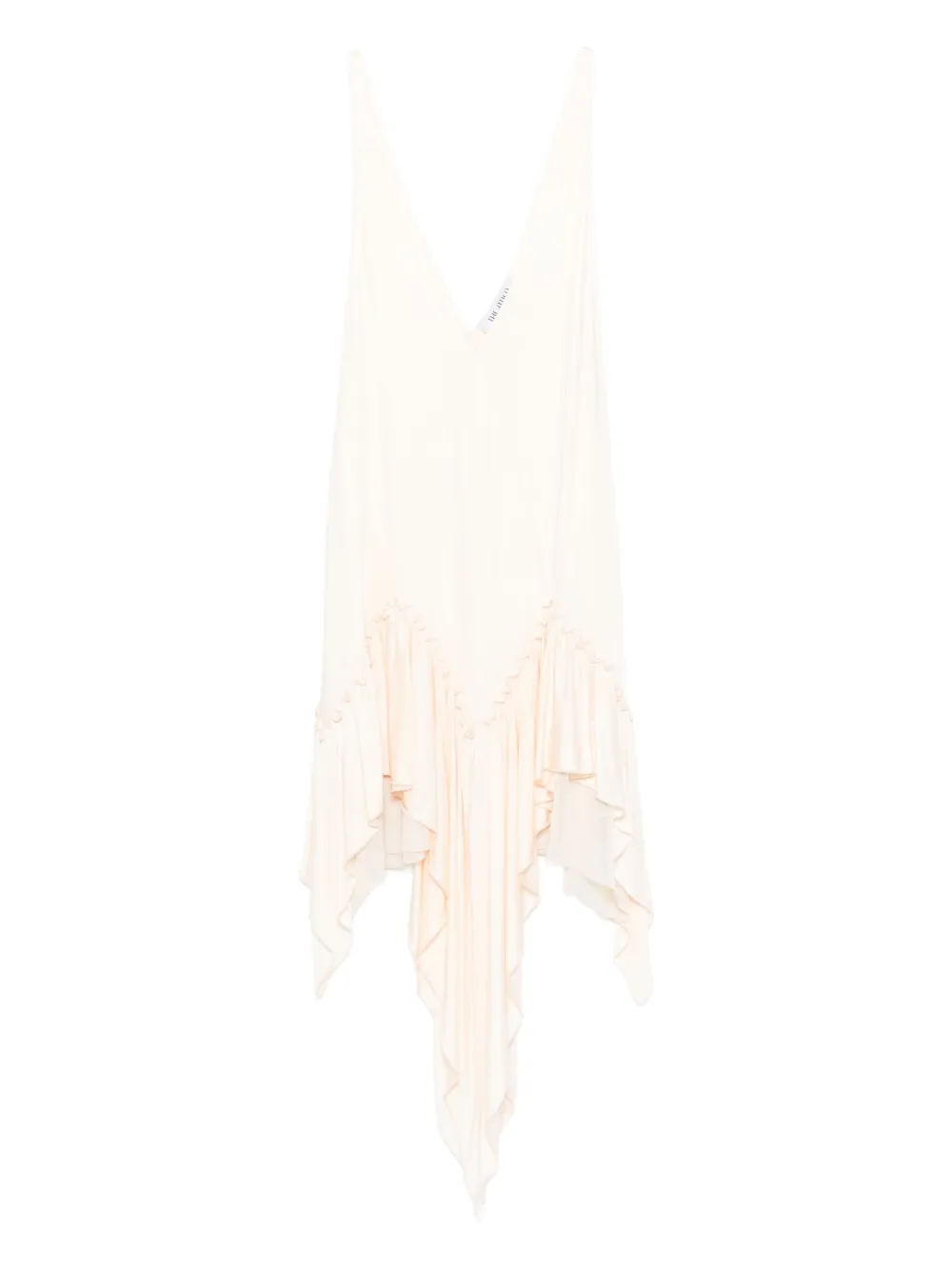 The Attico ruffled asymmetric mini dress Beige