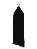 The Attico halterneck low-back midi dress - Black