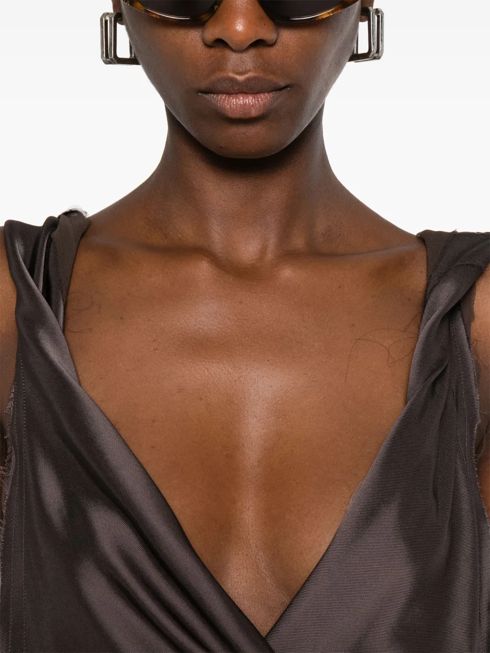 The Attico Midi-jurk met gedraaid detail Bruin