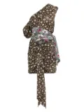 The Attico one-shoulder patchwork mini dress - Brown
