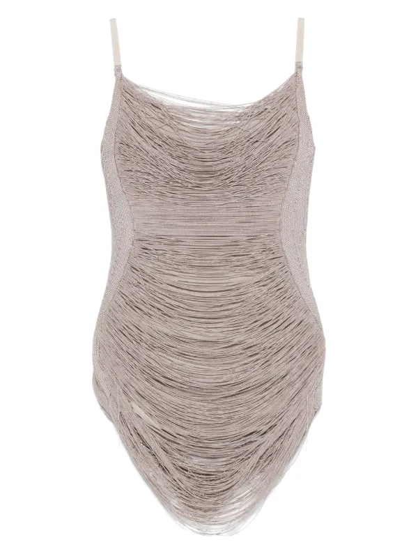 ワンピース THE ATTICO Draped mini dress Gray 28477959_59671791_600.jpg