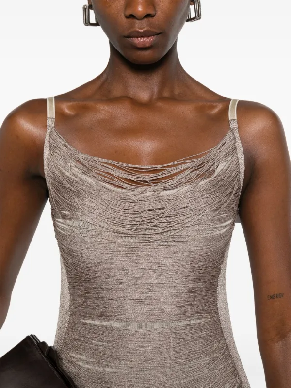 ワンピース THE ATTICO Draped mini dress Gray 28477959_59671791_600.jpg