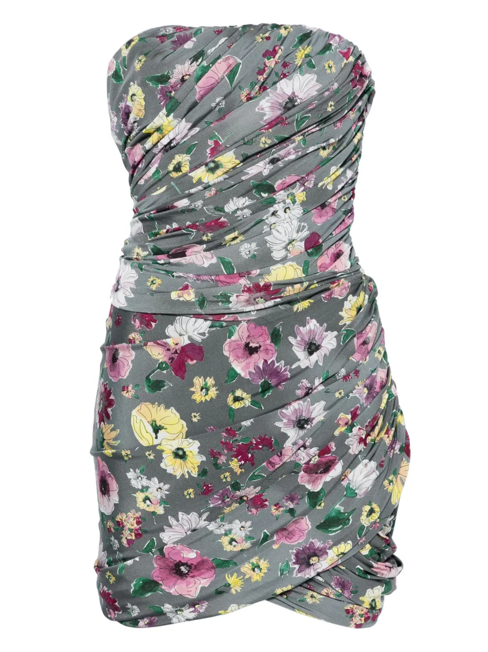 The Attico floral-print mini dress Grijs