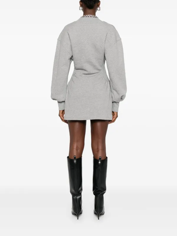grey long sleeve dress outfit The Attico drop-29