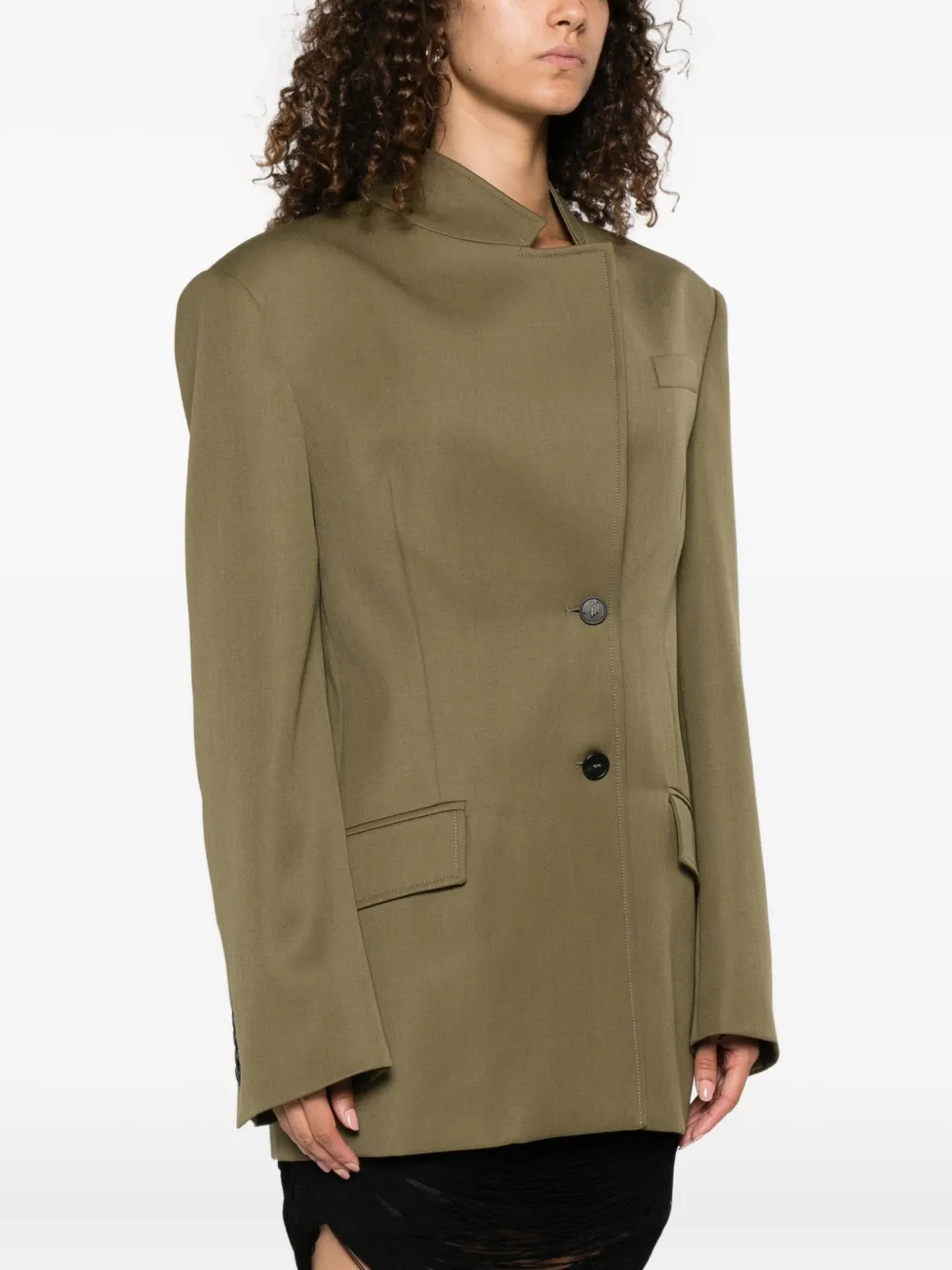 The Attico Blazer met enkele rij knopen Groen